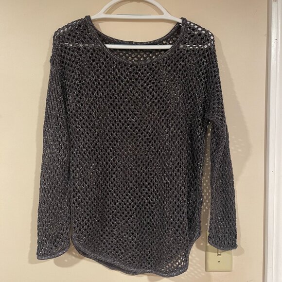 Metallic Mesh Crochet Sweater - Picture 1 of 4